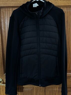 tek gear Black Quilted Hooded Jacket